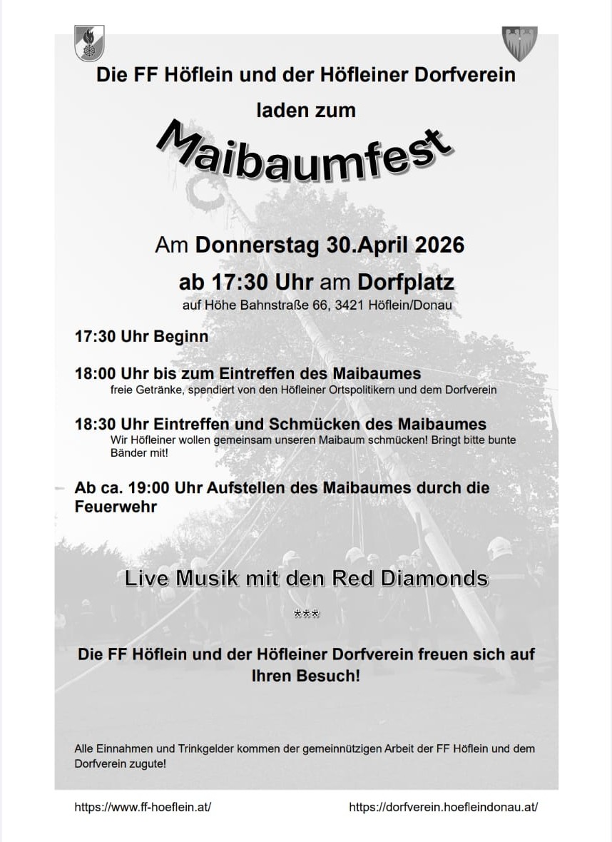 Tradditionelles Maisbaumaufstellen am Dorfplatz!
30.04.2026